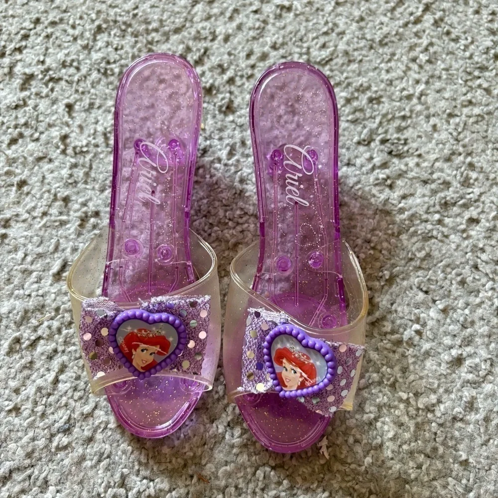 Disney Ariel Little Mermaid Dress Up Play Purple Glitter Heels Shoes